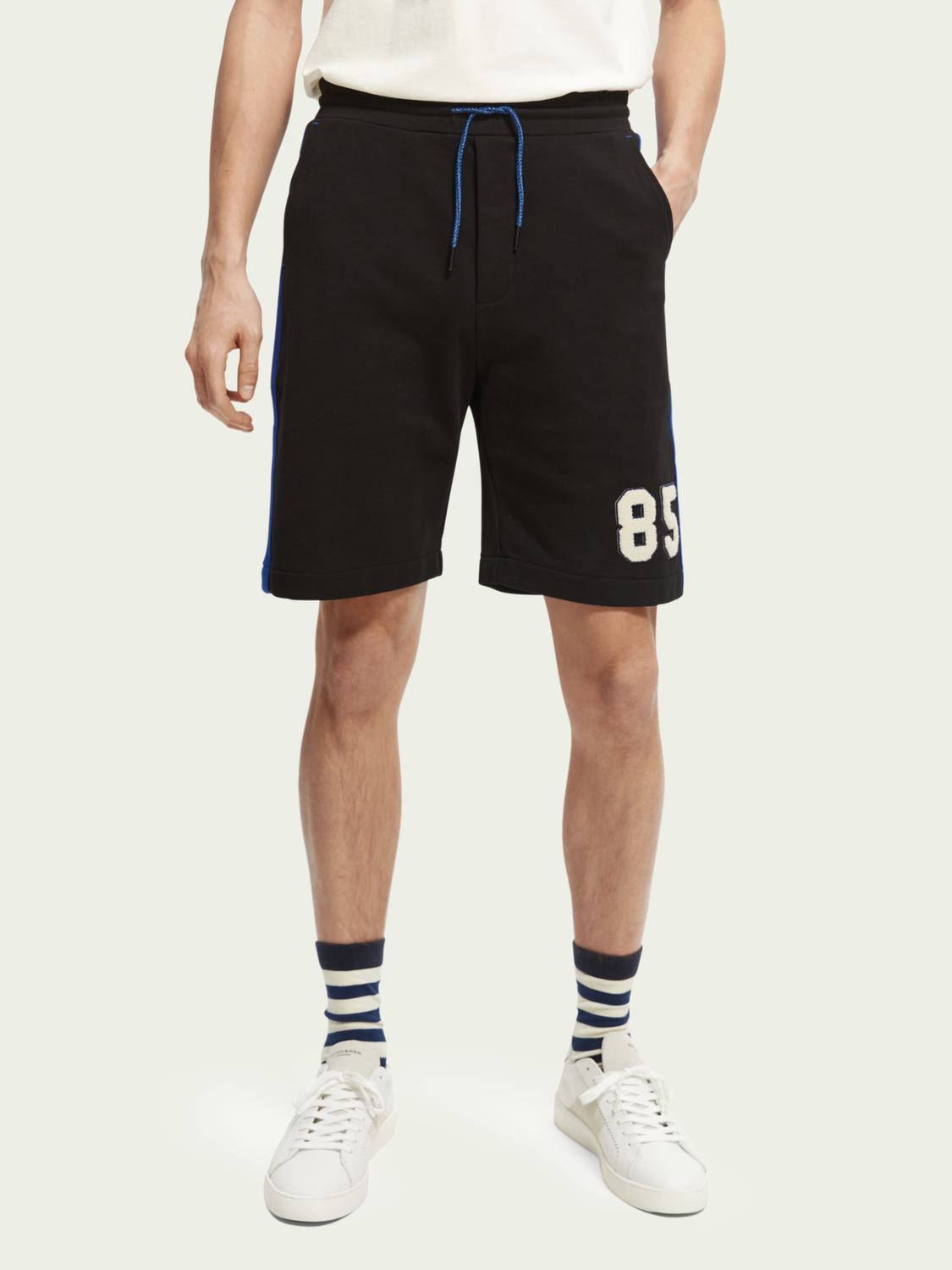 Organic Cotton Sweat Shorts With Side-Stripe | Scotch And Soda Outlet