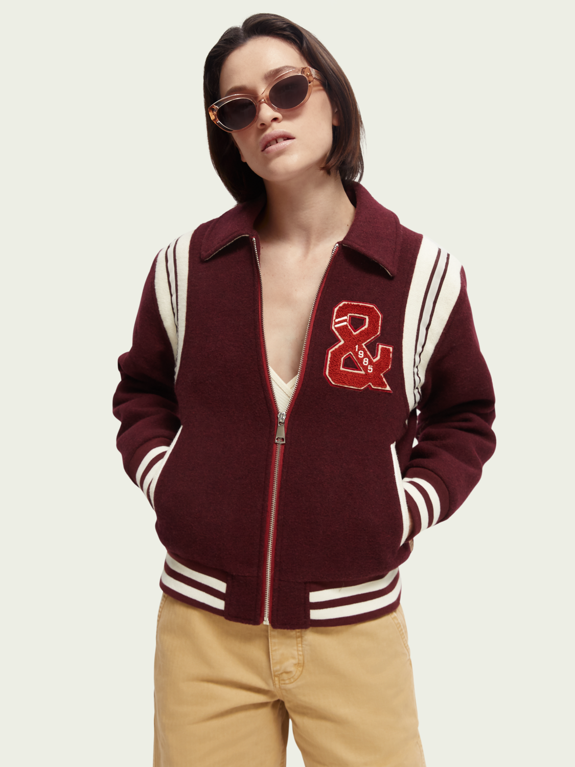 Wool-Blended Varsity Jacket | scotch & soda outlet