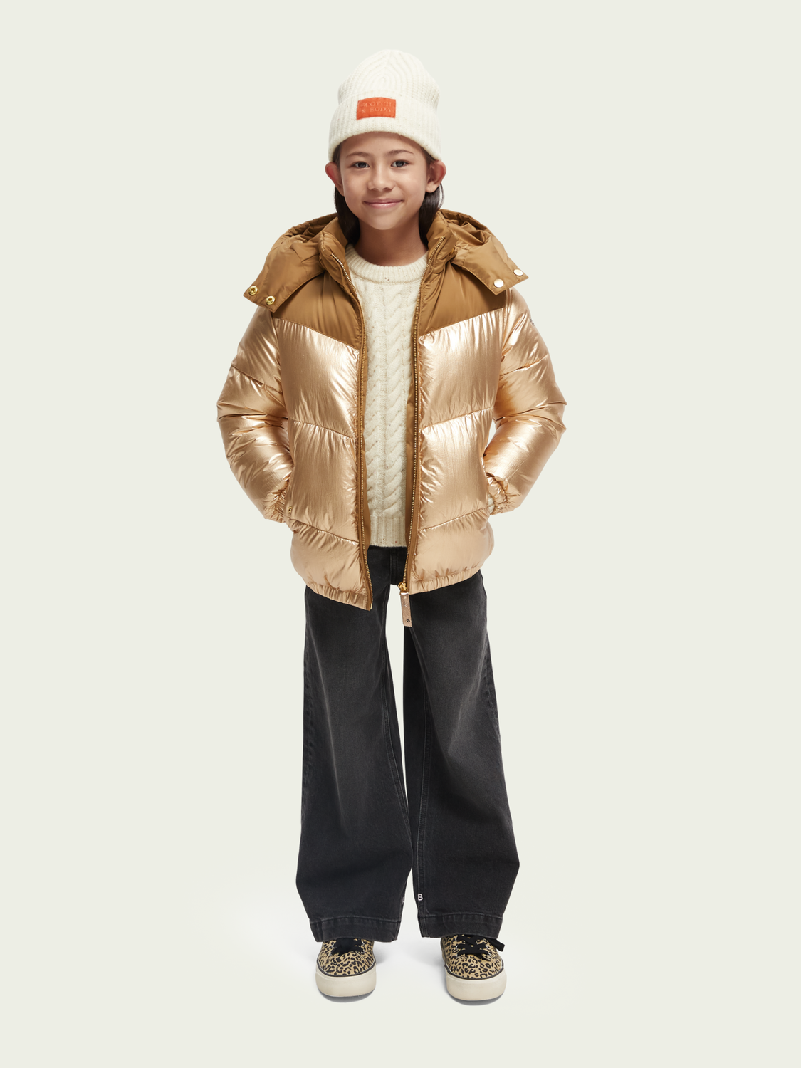 Metallic Colour Block Puffer Jacket