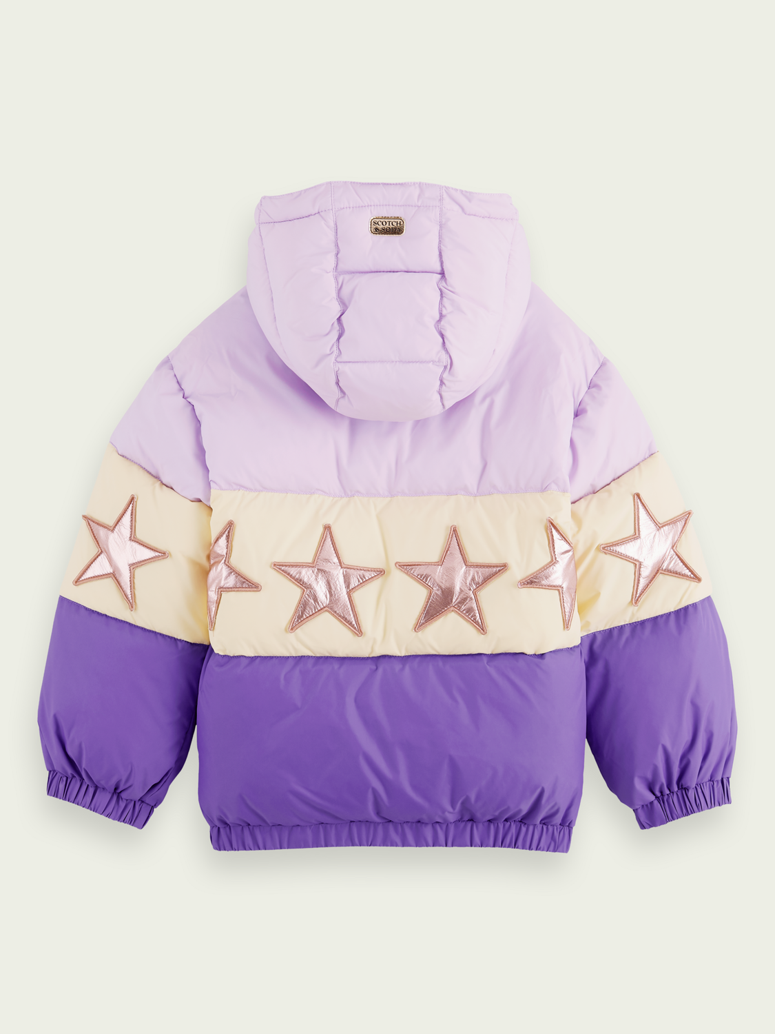 Colour-Blocked Star Puffer Jacket
