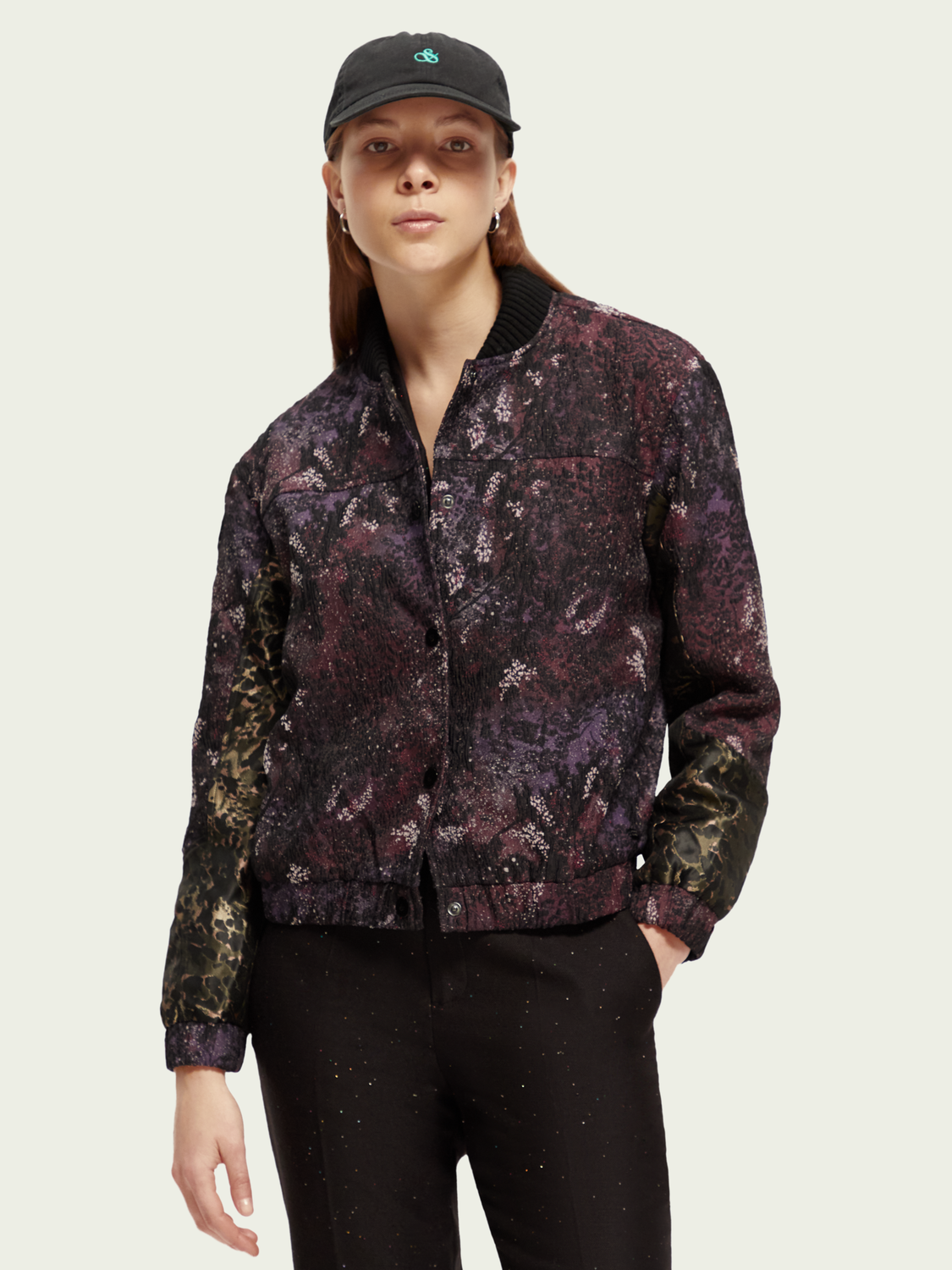 Printed Jacquard Bomber Jacket | scotch & soda outlet