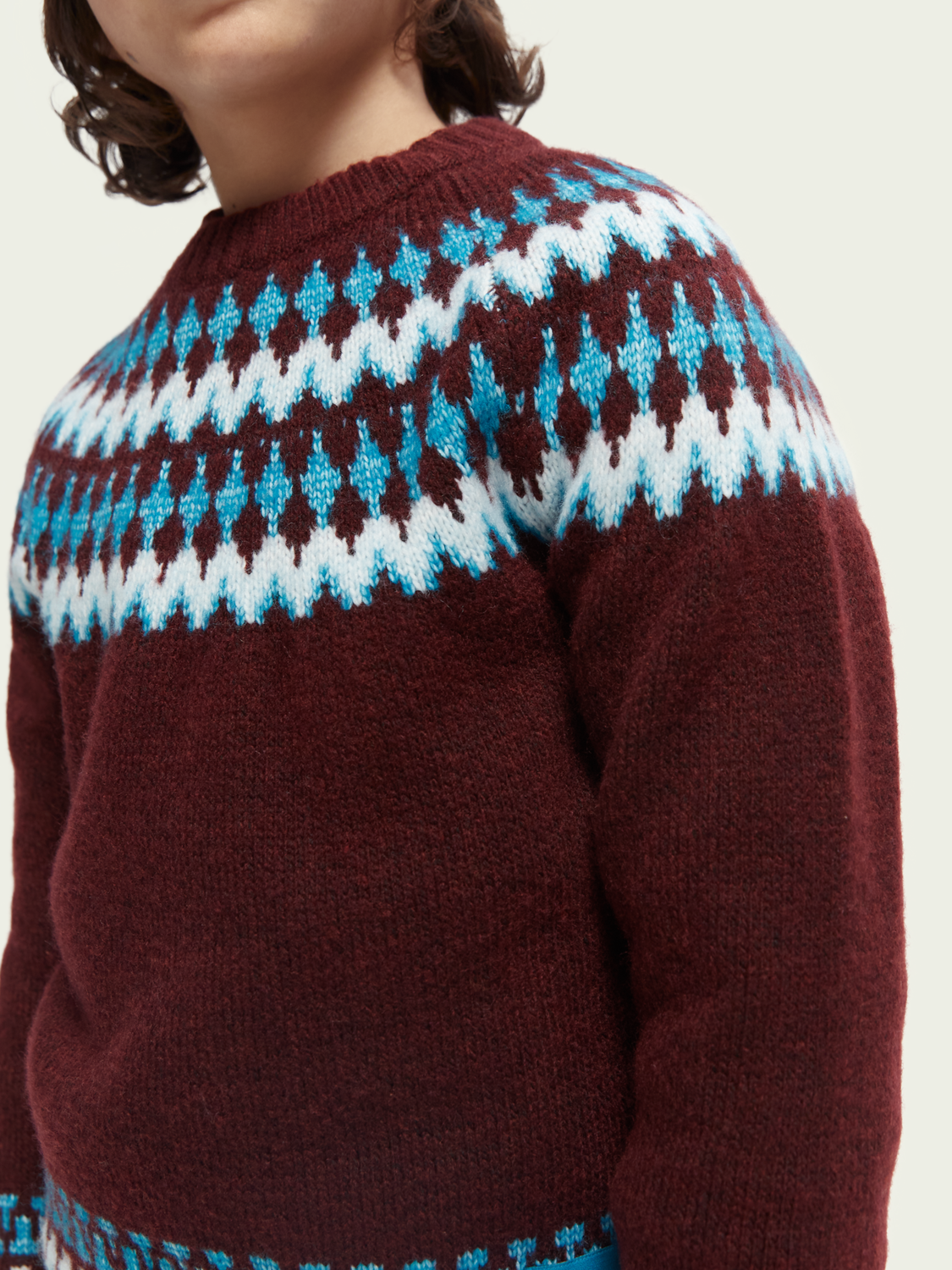 Intarsia Crewneck Sweater