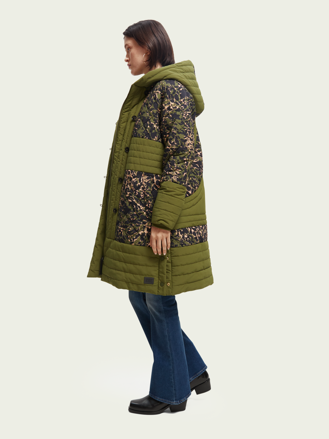 Quilted Animal Print Parka | scotch & soda outlet