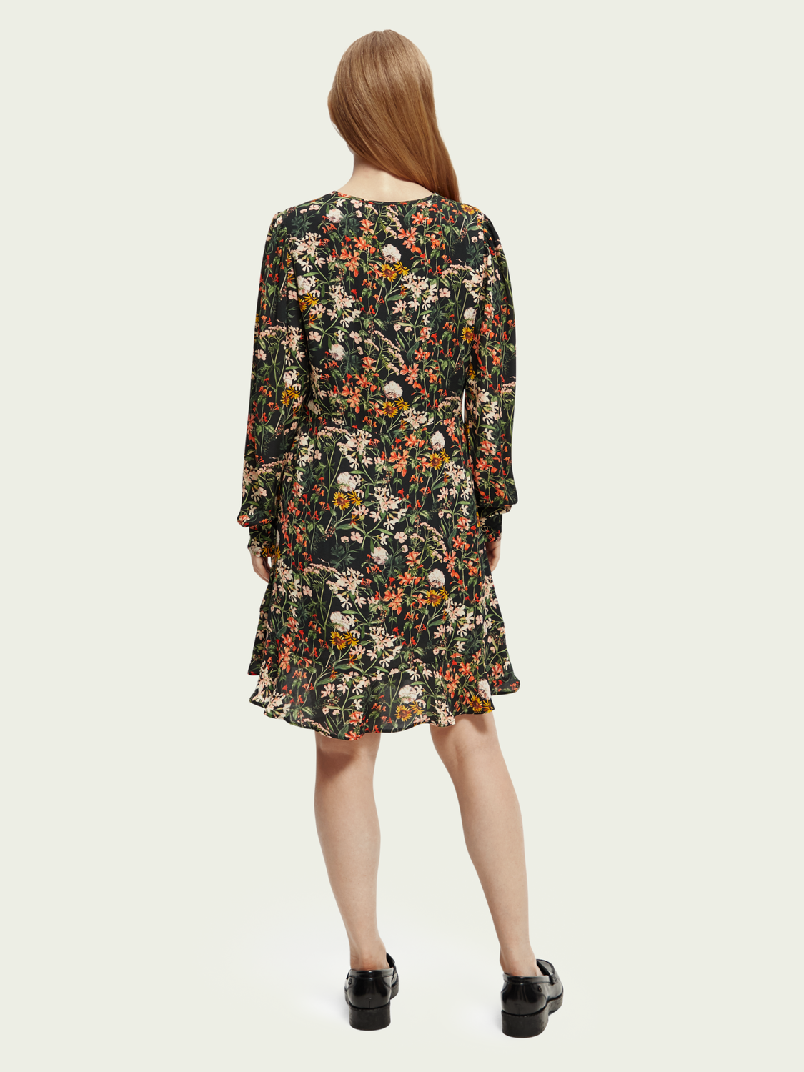 Printed Long-Sleeved Mini Dress | scotch & soda outlet