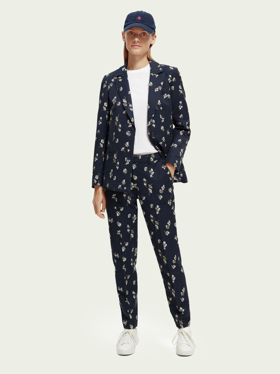 Lowry Mid-Rise Slim Fit Jacquard Trousers | scotch & soda outlet