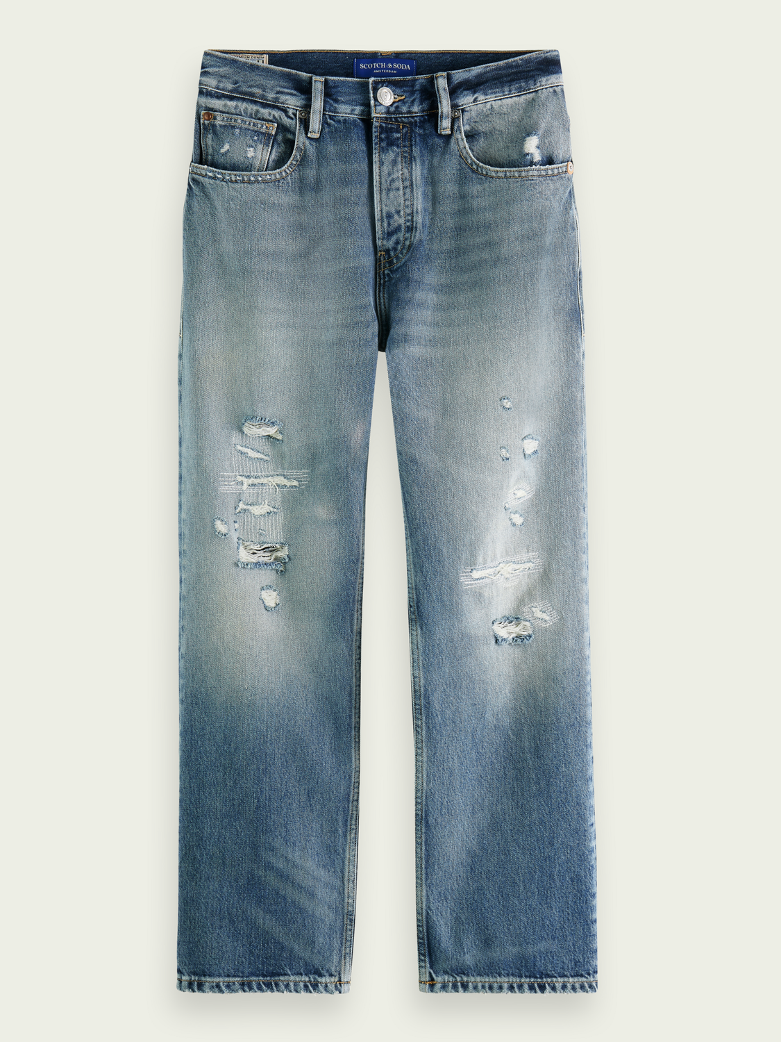 The Vert Straight Leg Distressed Jeans | Scotch And Soda Outlet