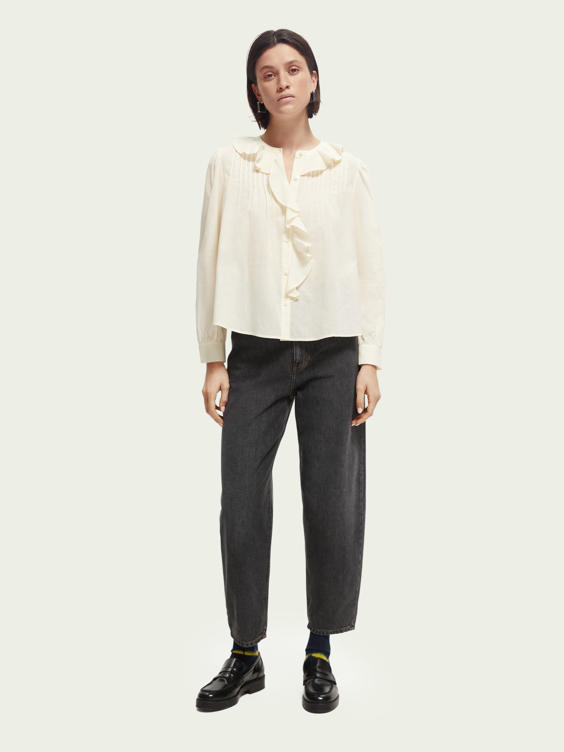 Ruffled Pin Tuck Shirt | scotch & soda outlet