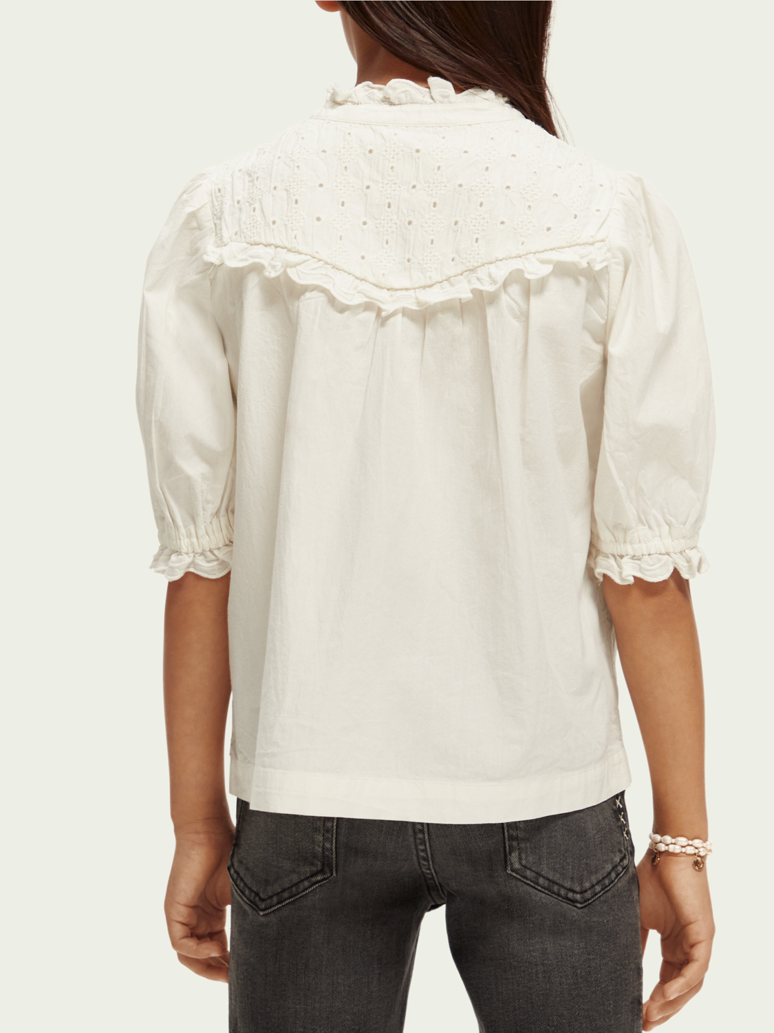 Short-Sleeved Broderie Anglaise Top