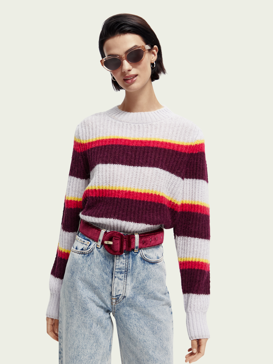 Fuzzy Knitted Puffy Sleeve Sweater | scotch & soda outlet