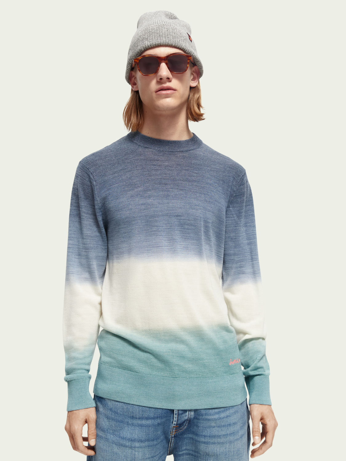 Lightweight Wool-Blended Tie-Dye Crewneck Sweater | Scotch And Soda Outlet