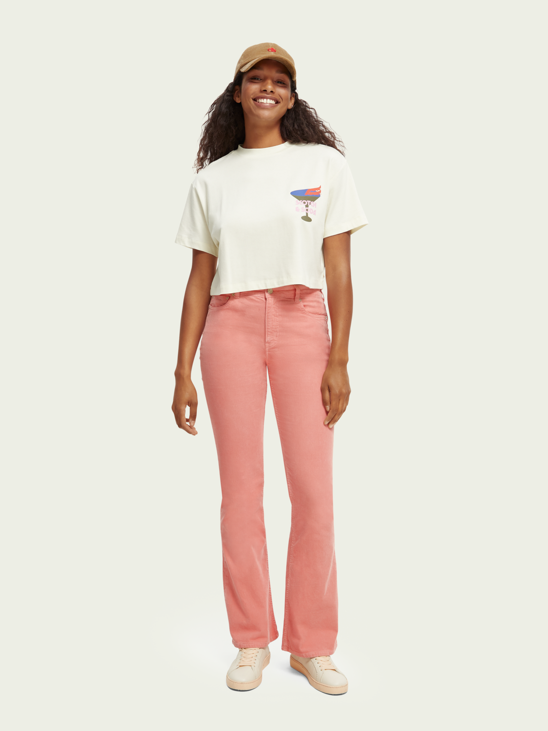 Cropped Loose Fit Graphic T-Shirt | scotch & soda outlet