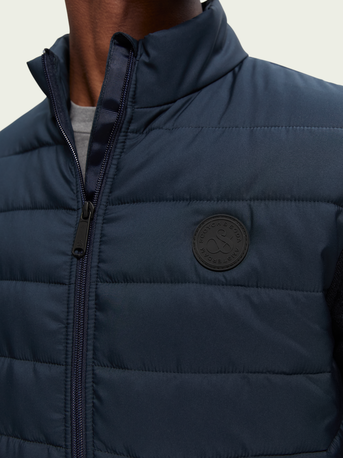 Padded Jacket With Knit Sleeves | Scotch And Soda Outlet