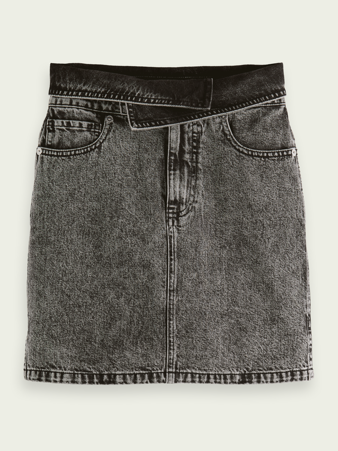 Denim Fold Over Mini Denim Skirt | scotch & soda outlet