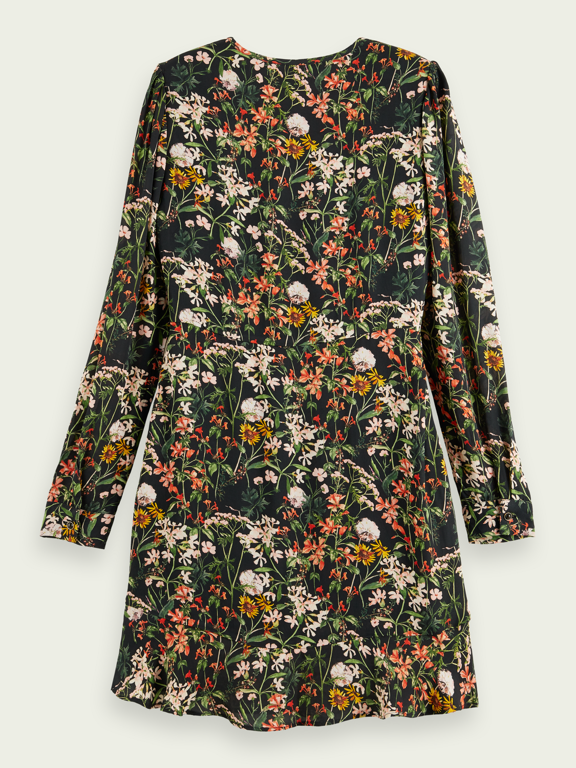 Printed Long-Sleeved Mini Dress | scotch & soda outlet