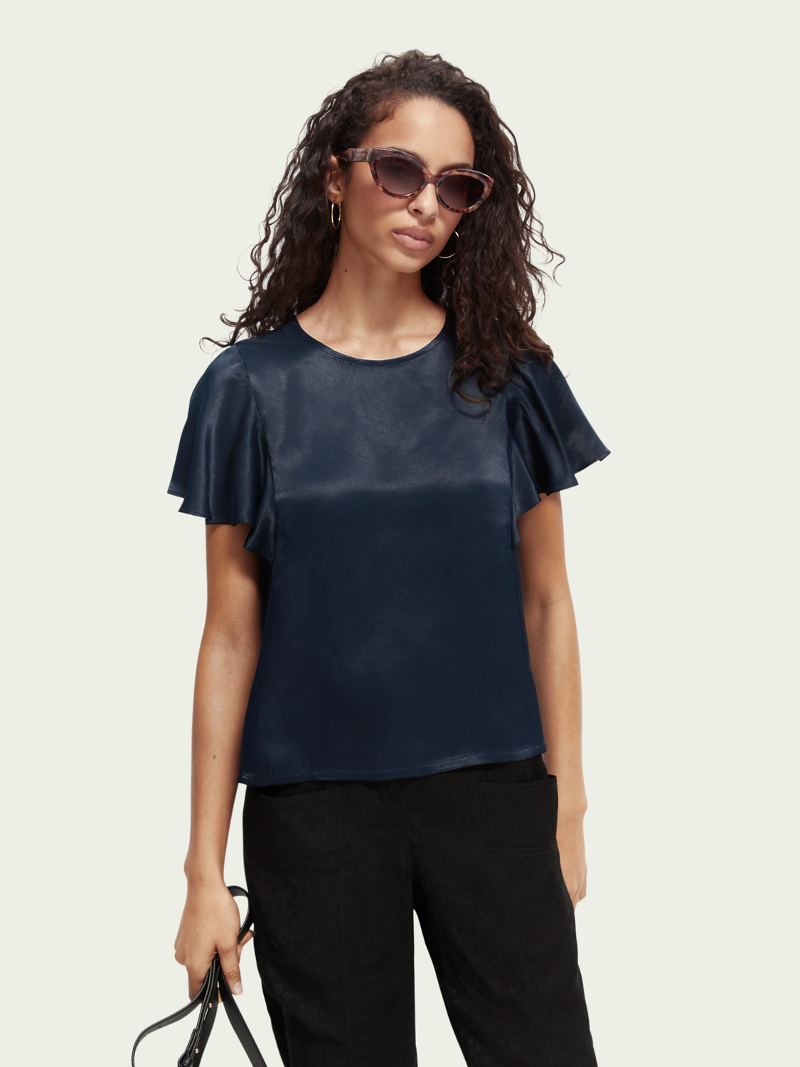 Top With Flounce Sleeves