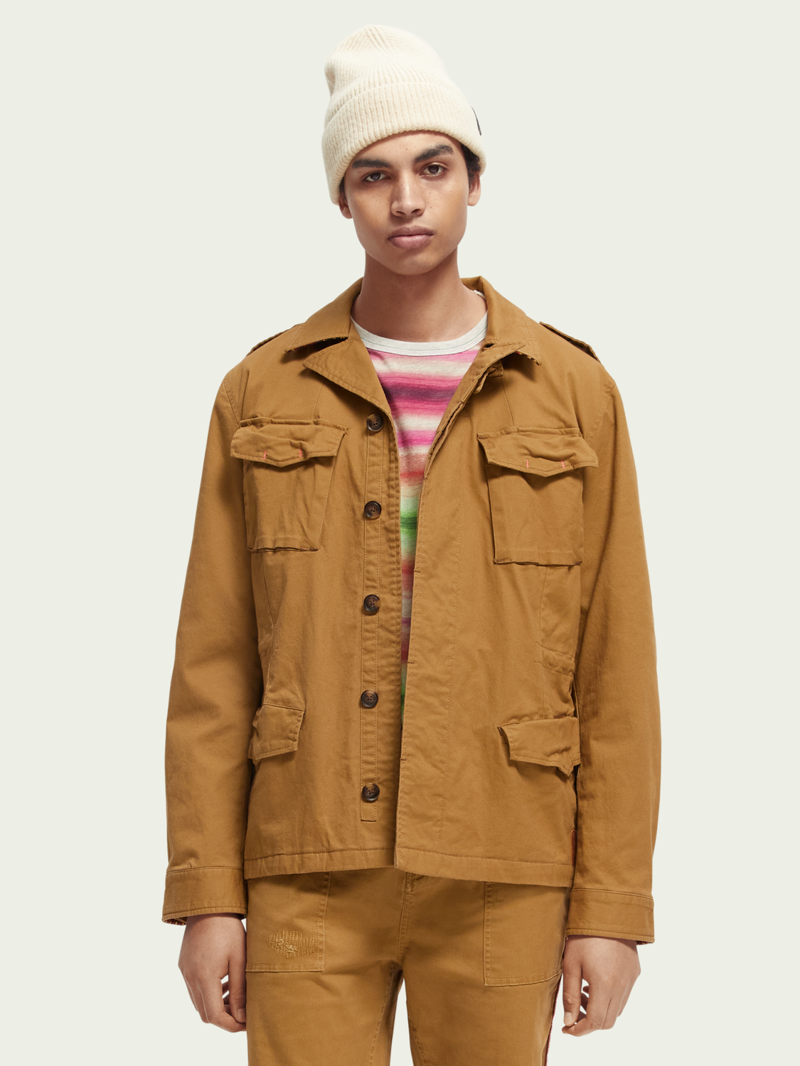Contrast-Trimmed Army Jacket | Scotch And Soda Outlet