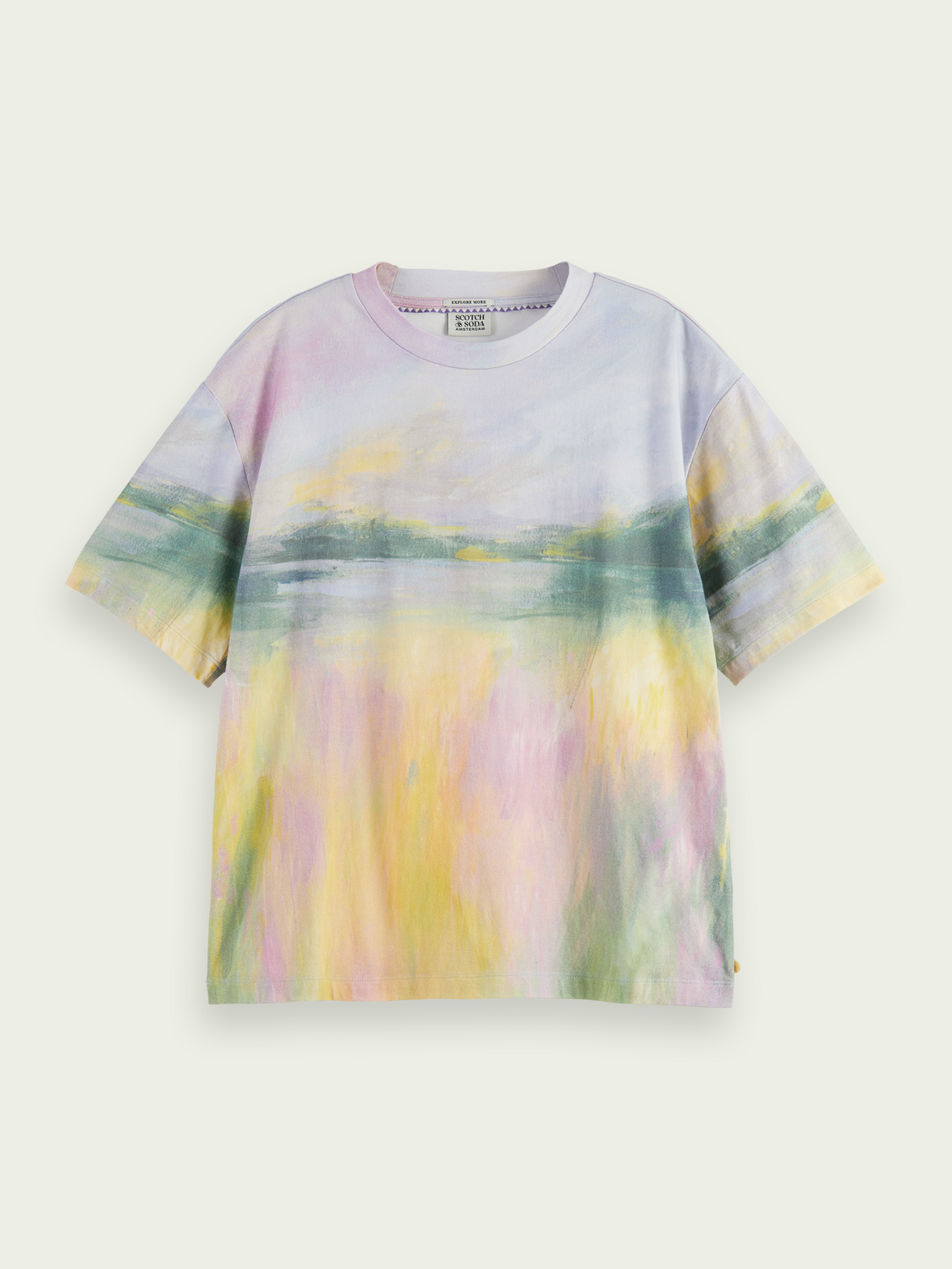 Loose Fit Organic Cotton Watercolour T-Shirt | scotch & soda outlet