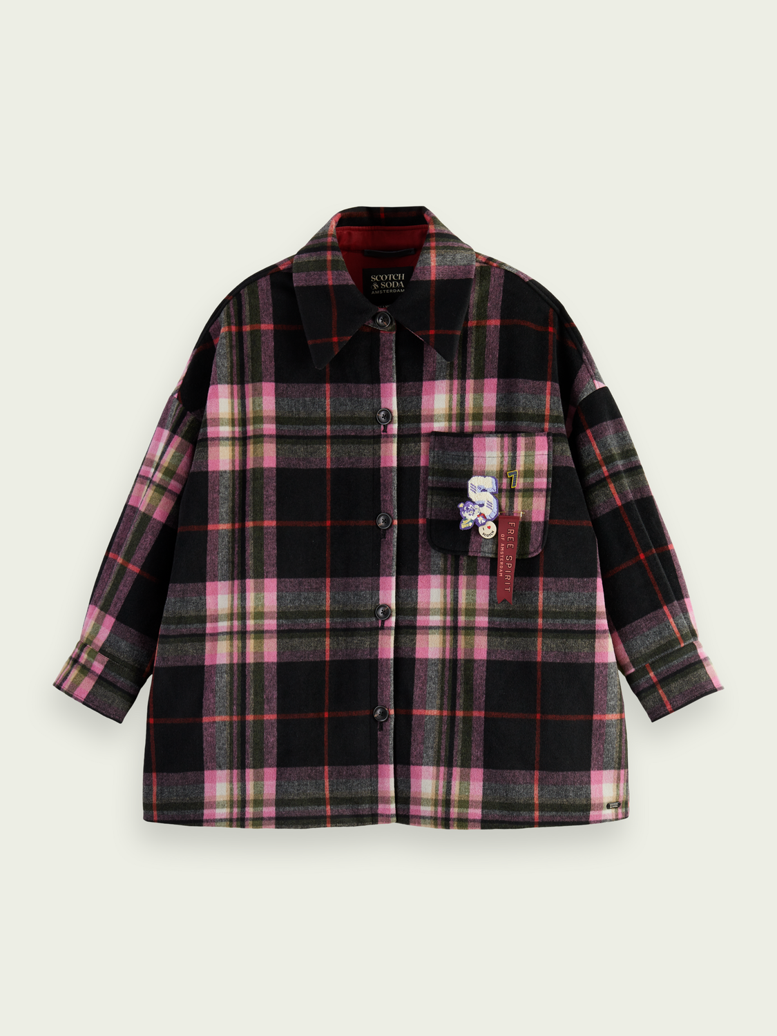 Padded Checked Wool-Blended Overshirt | scotch & soda outlet
