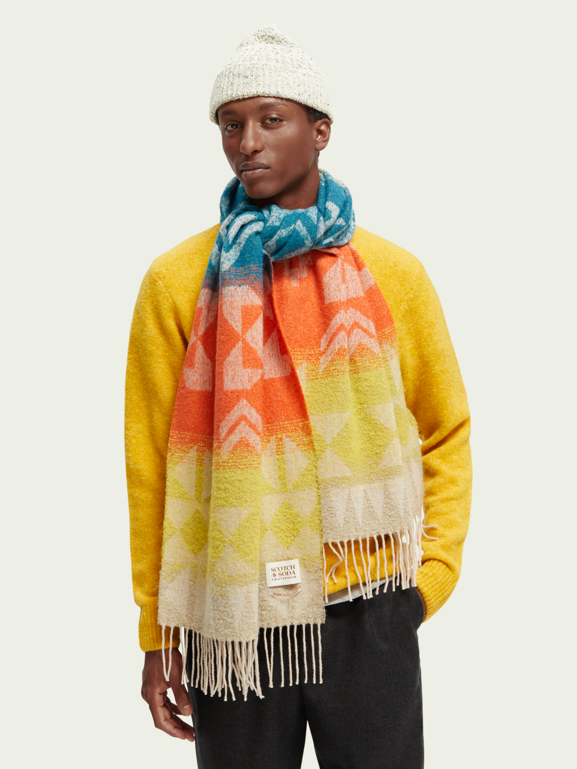Wool-Blend Brushed Scarf | Scotch And Soda Outlet
