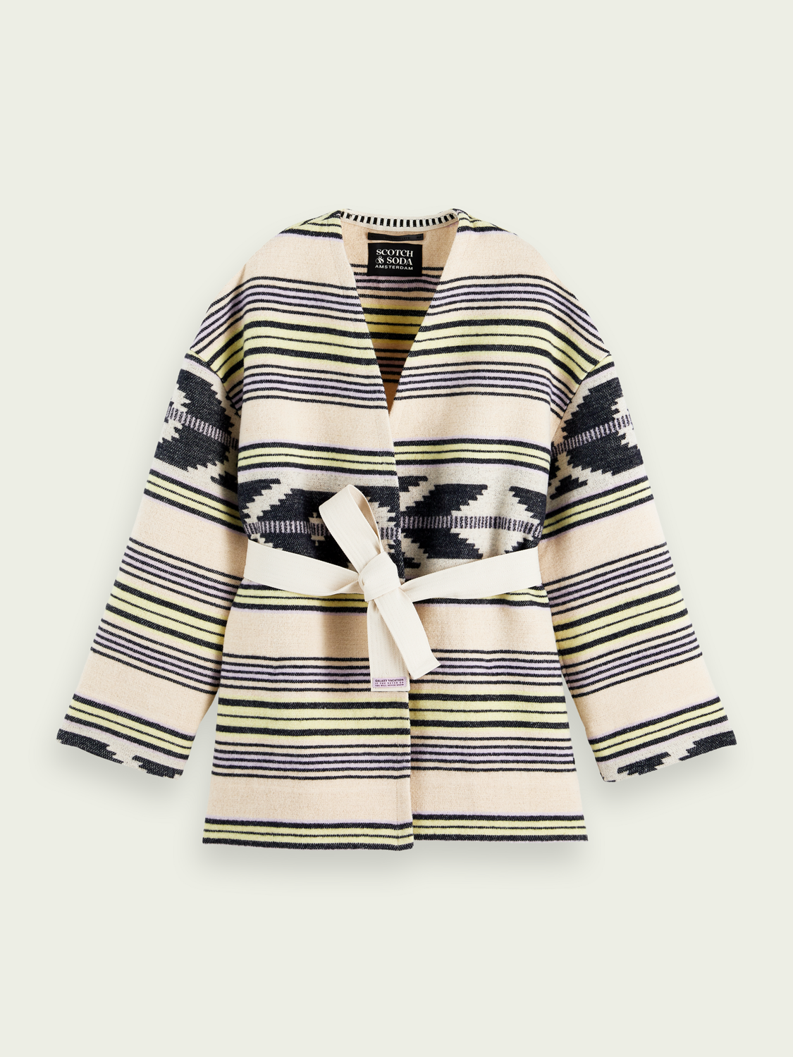 Ikat Jacquard Belted Coat | scotch & soda outlet