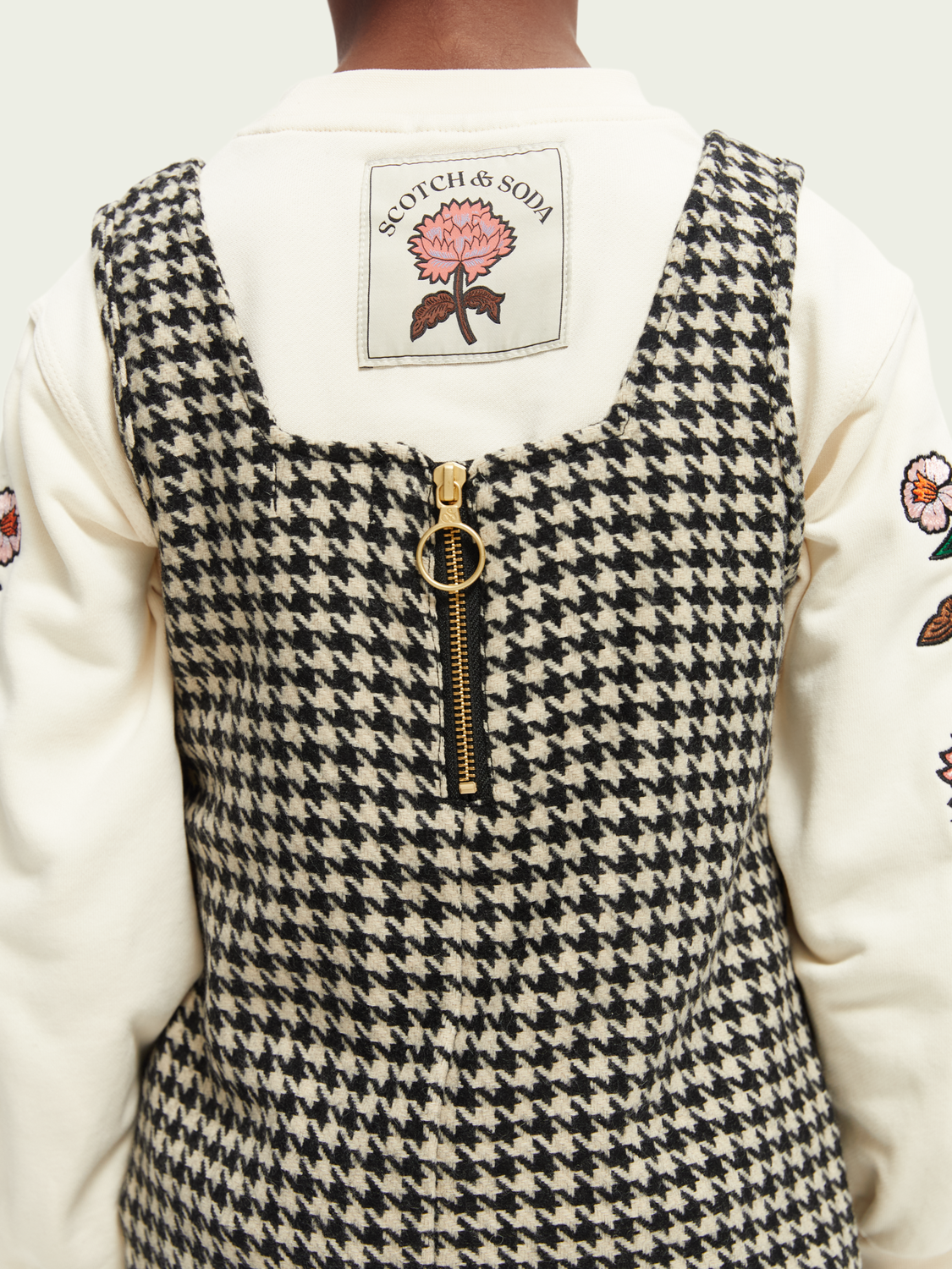 Scotch Soda Outlet | Yarn-Dyed Wool-Blended Houndstooth Mini Dress