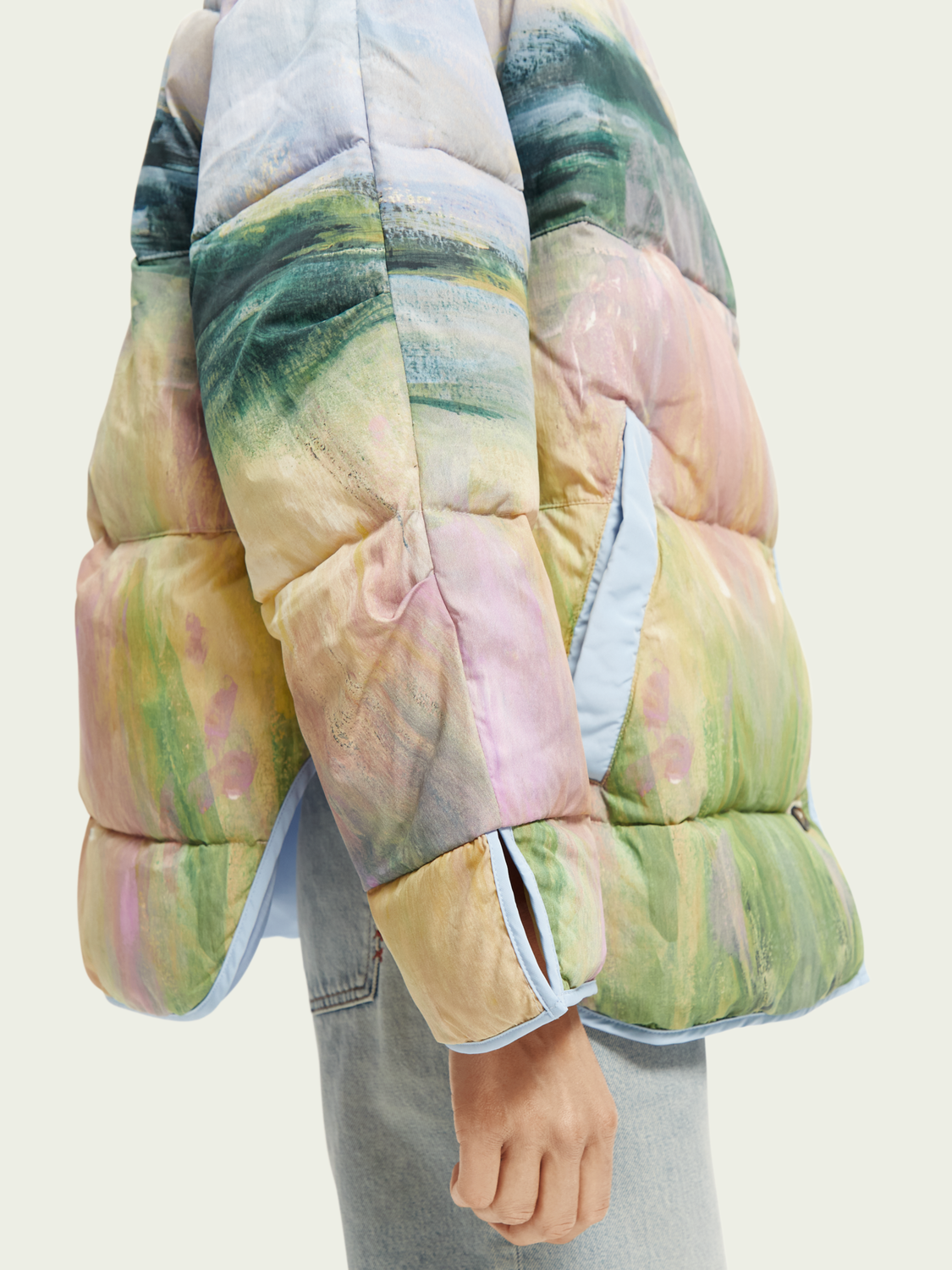Oversized Water-Repellent Watercolour Puffer Jacket | scotch & soda outlet