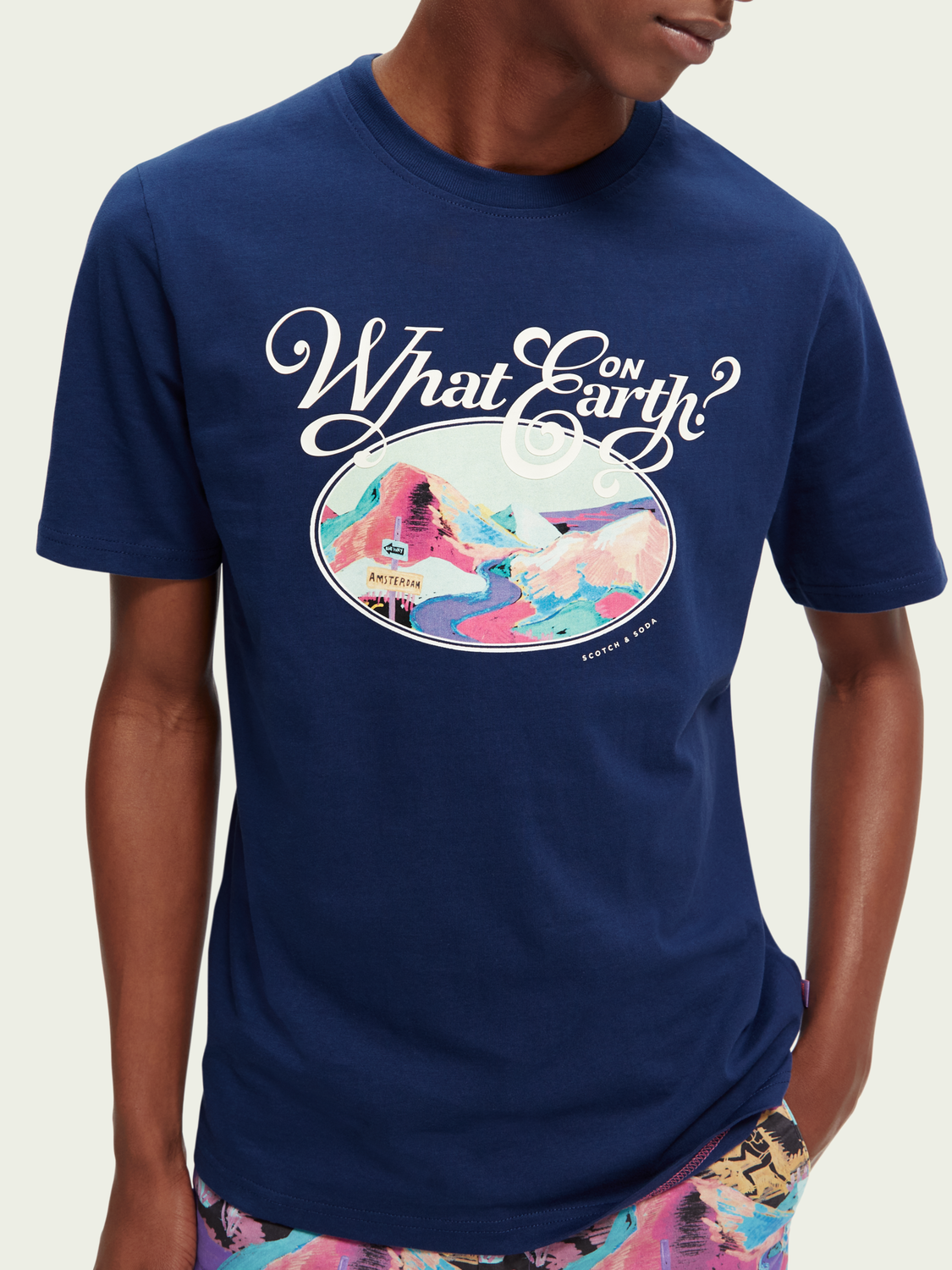 Graphic Jersey Crewneck Organic T-Shirt | Scotch And Soda Outlet