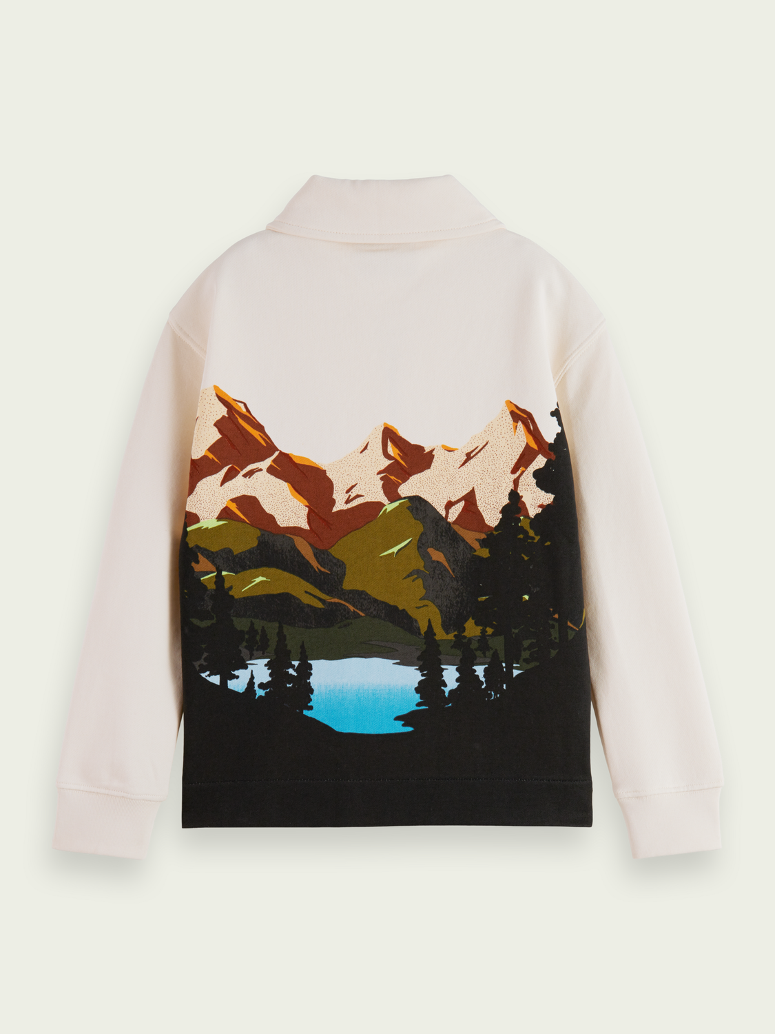 Scotch Soda Outlet | Half-Zip Organic Cotton Artwork Sweatshirt