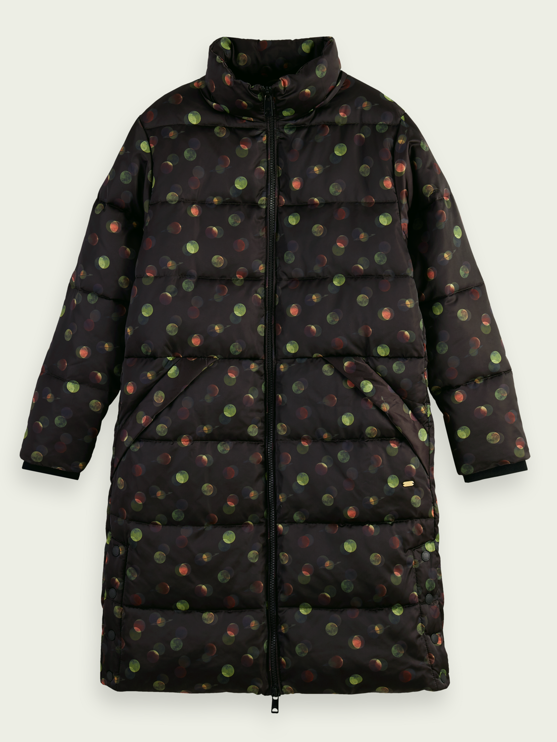 Printed Water-Repellent Long Puffer Jacket | scotch & soda outlet