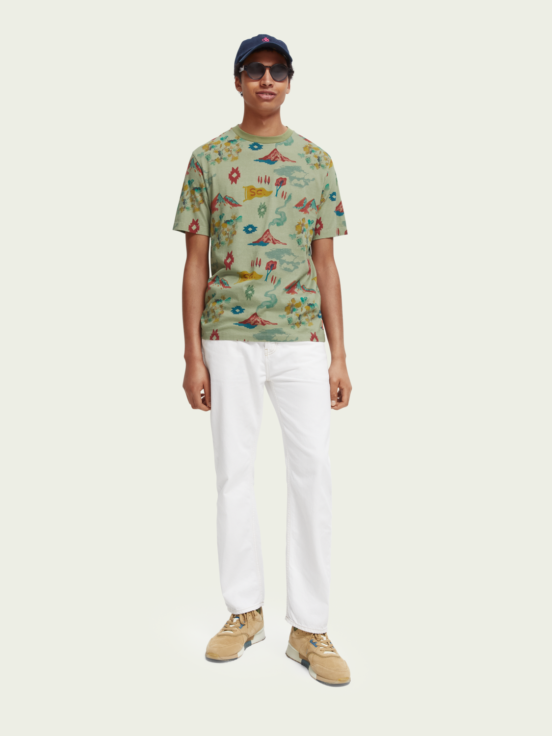 Printed Organic Cotton Crewneck T-Shirt | Scotch And Soda Outlet