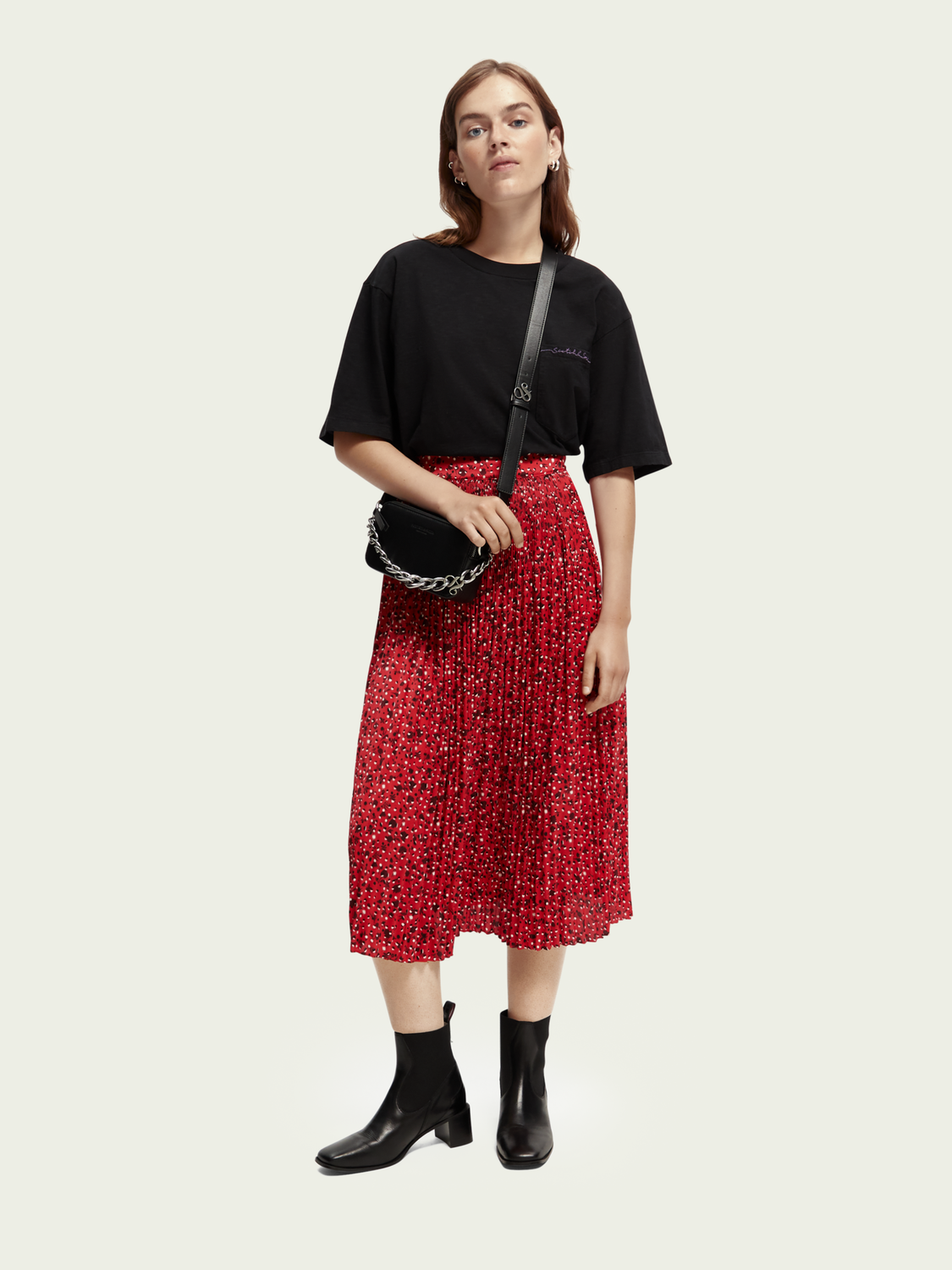Printed Midi-Length Skirt | scotch & soda outlet