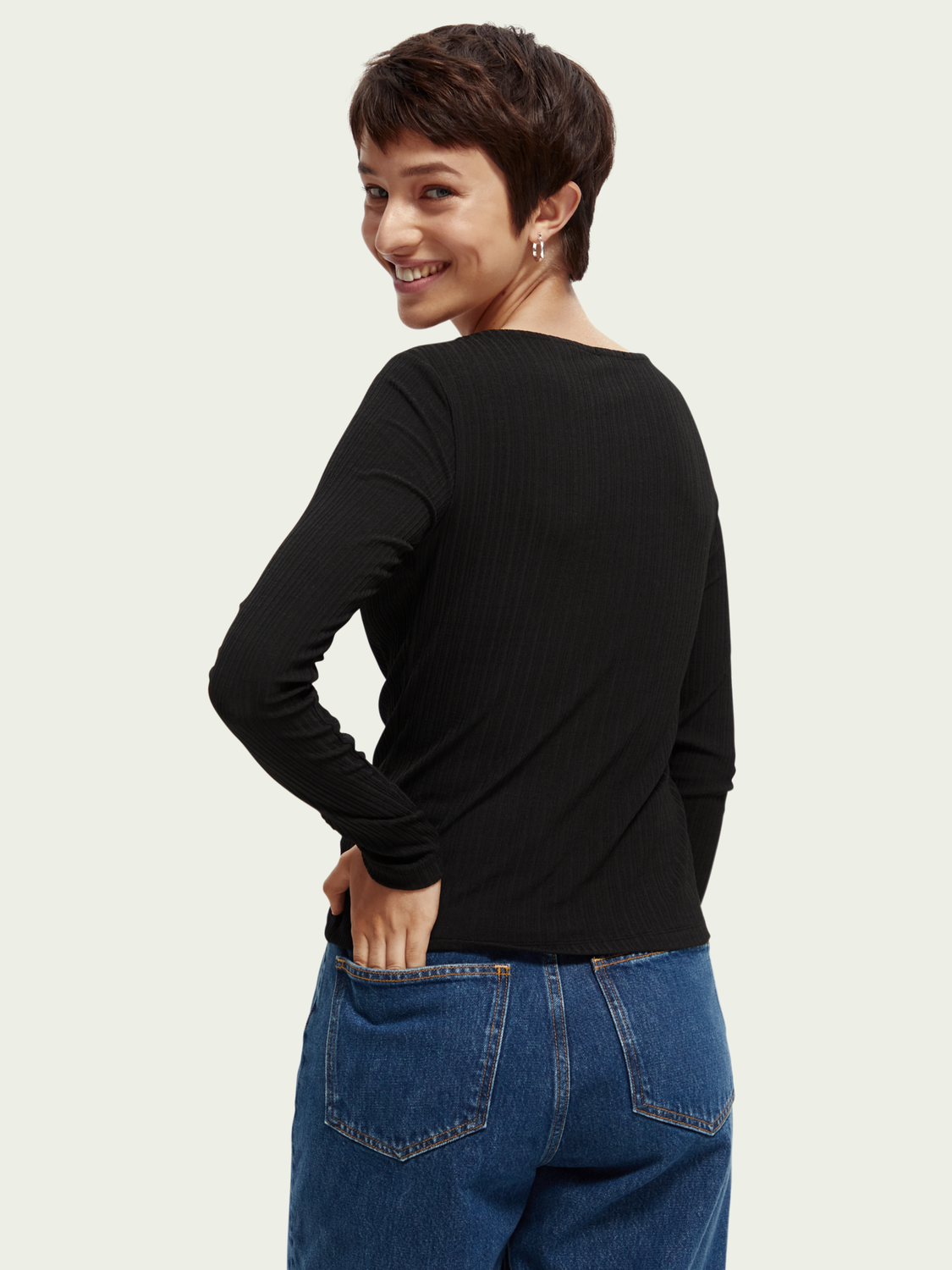 Twist Collar Slim-Fit Top | scotch & soda outlet