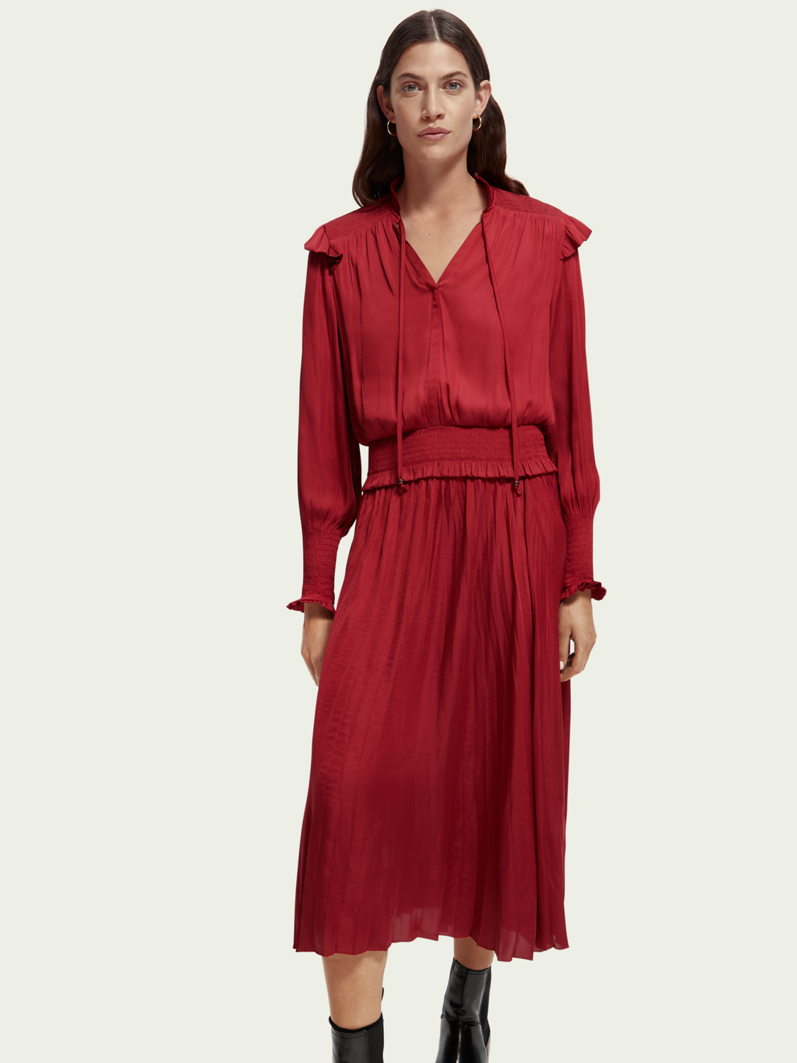 Smocked Midi Dress | scotch & soda outlet