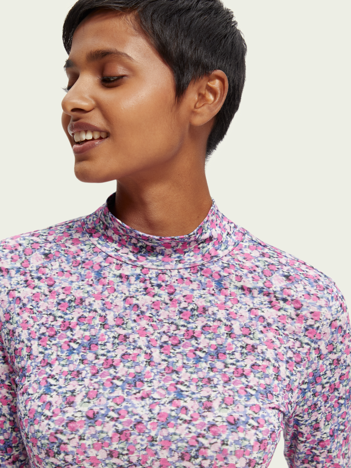 Slim Fit Printed Long-Sleeved T-Shirt | scotch & soda outlet