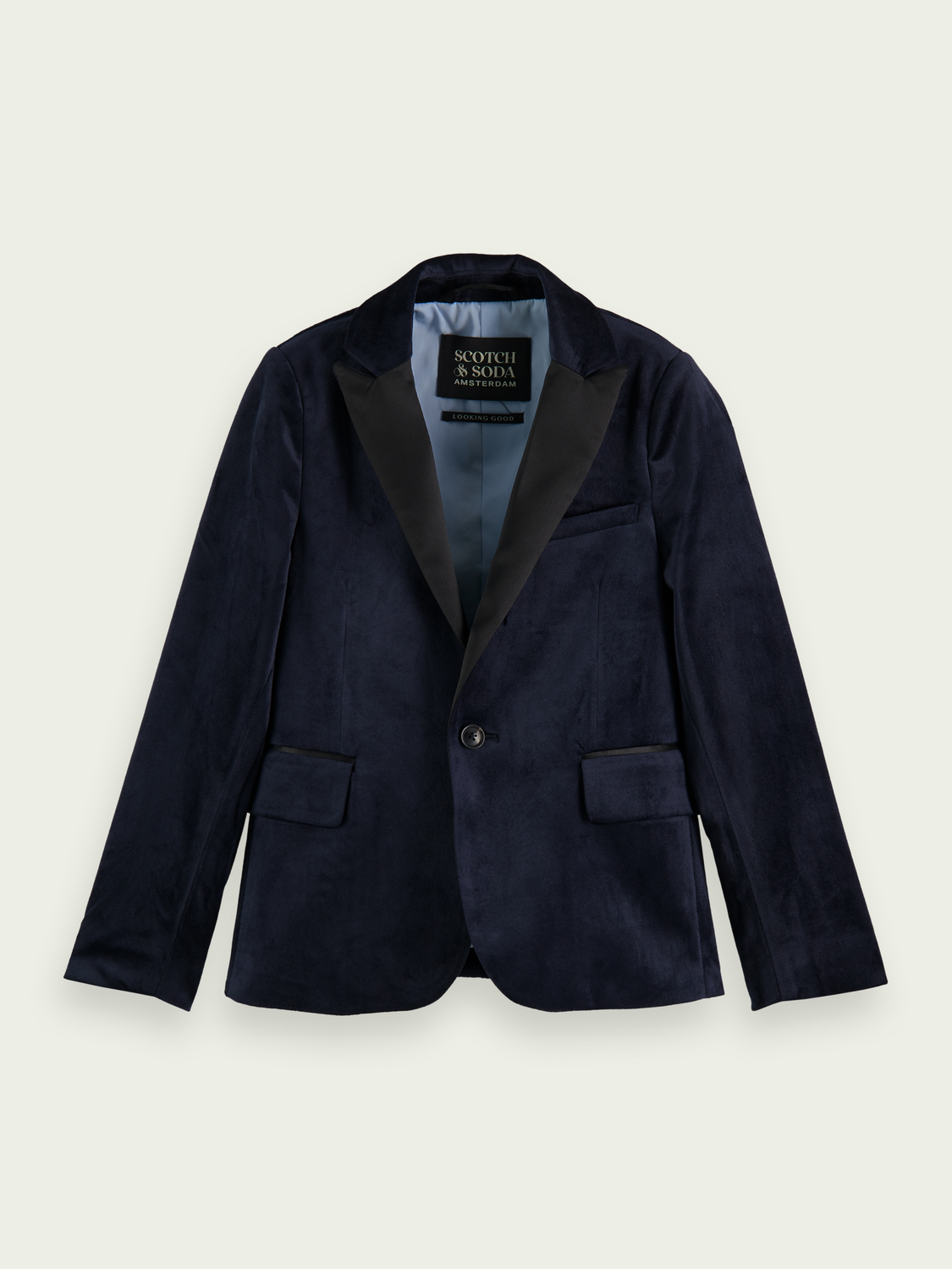 Single-Breasted Satin Lapel Blazer