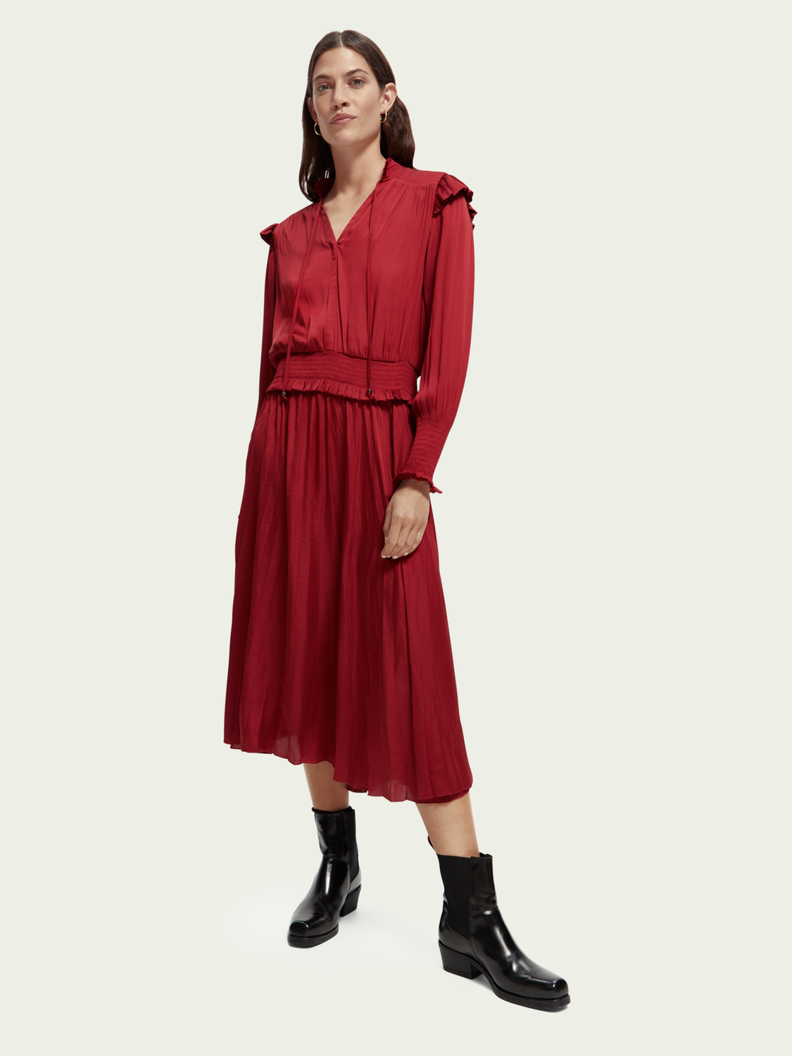 Smocked Midi Dress | scotch & soda outlet