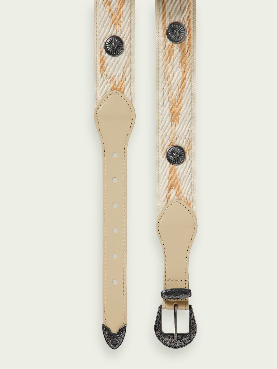 Patterned Western Leather Belt | scotch & soda outlet