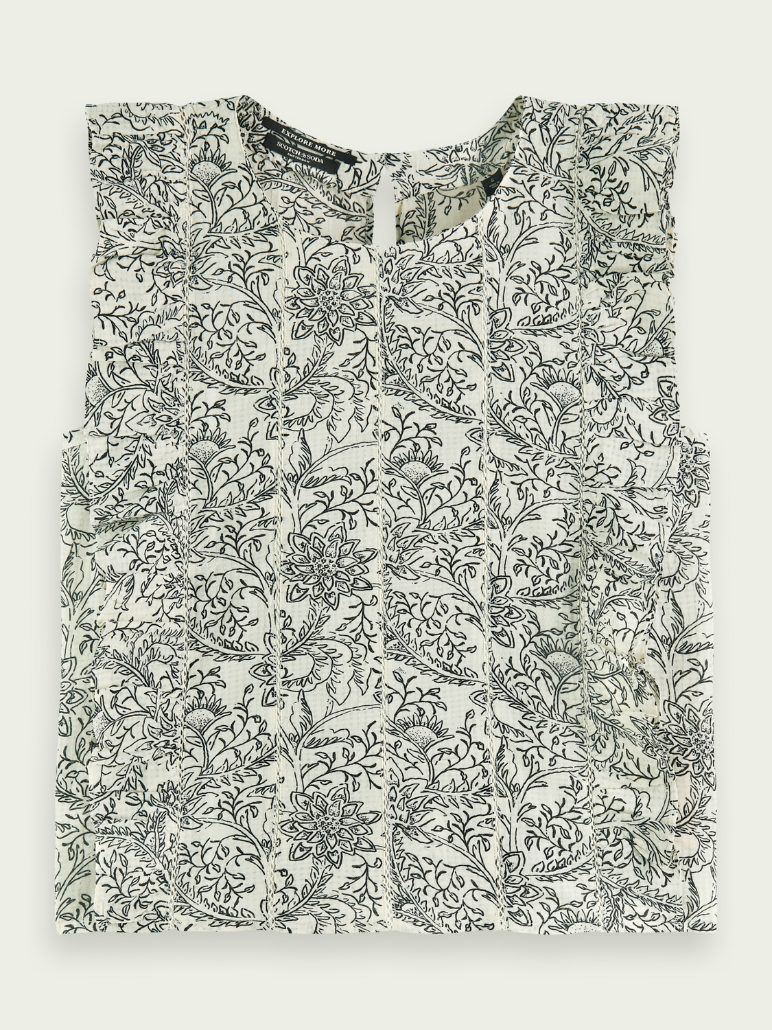 Structured Tank Top With Ruffle | scotch & soda outlet