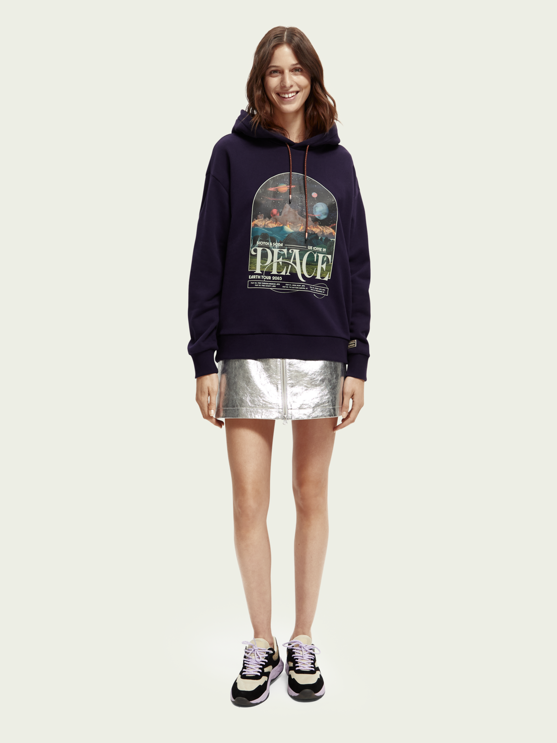 Loose Fit Organic Cotton Artwork Hoodie | scotch & soda outlet