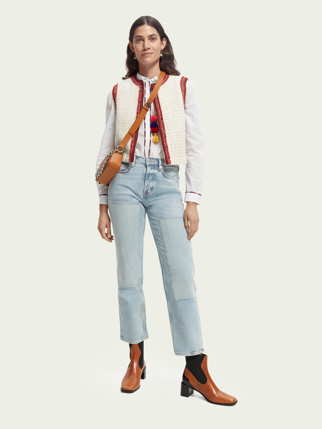 The Sky Patched Straight Leg Jeans | scotch & soda outlet