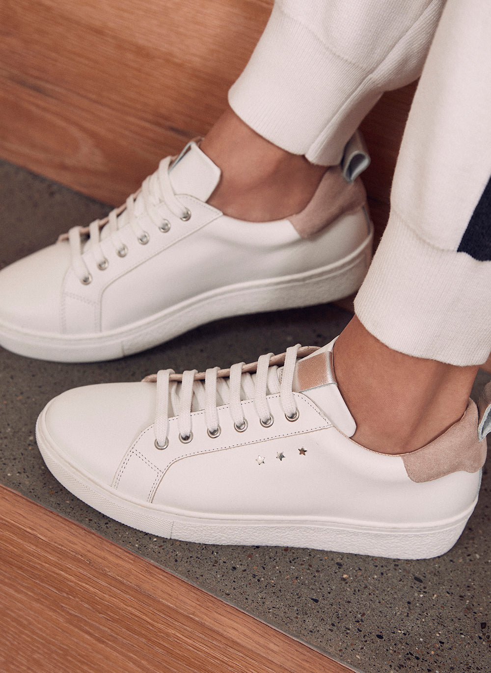 Allie white striped trainer sale