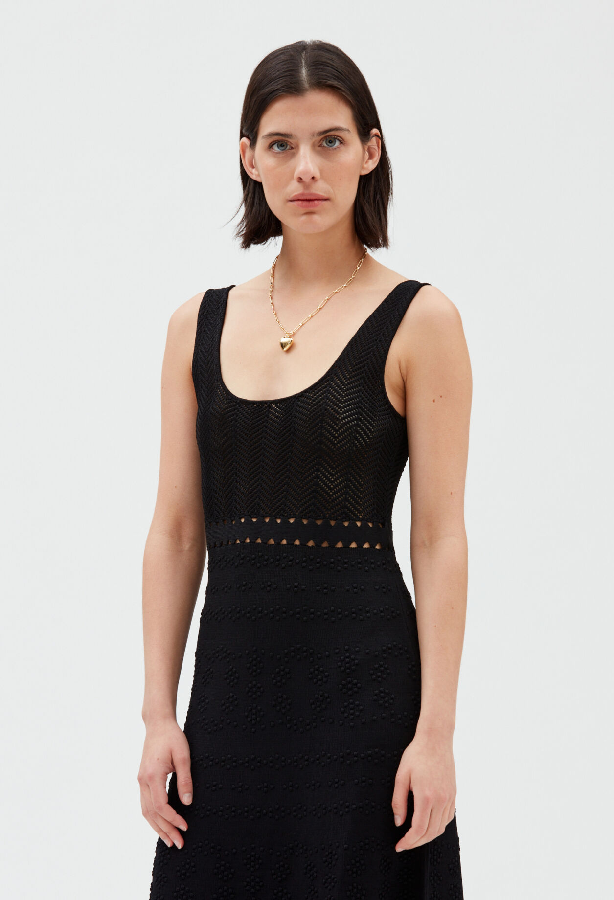 Midi jumper dress BLACK