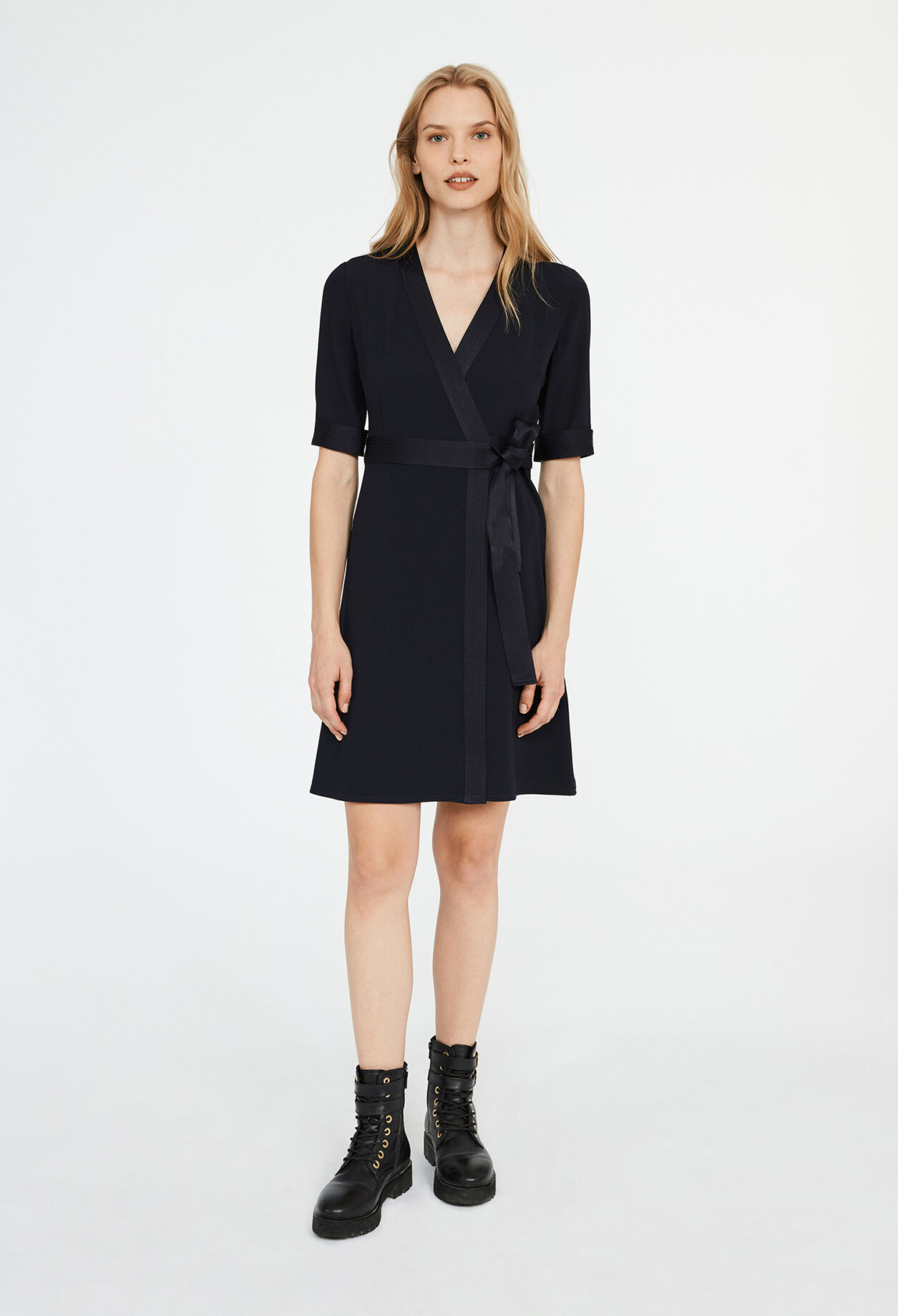 Short wrap dress BLACK