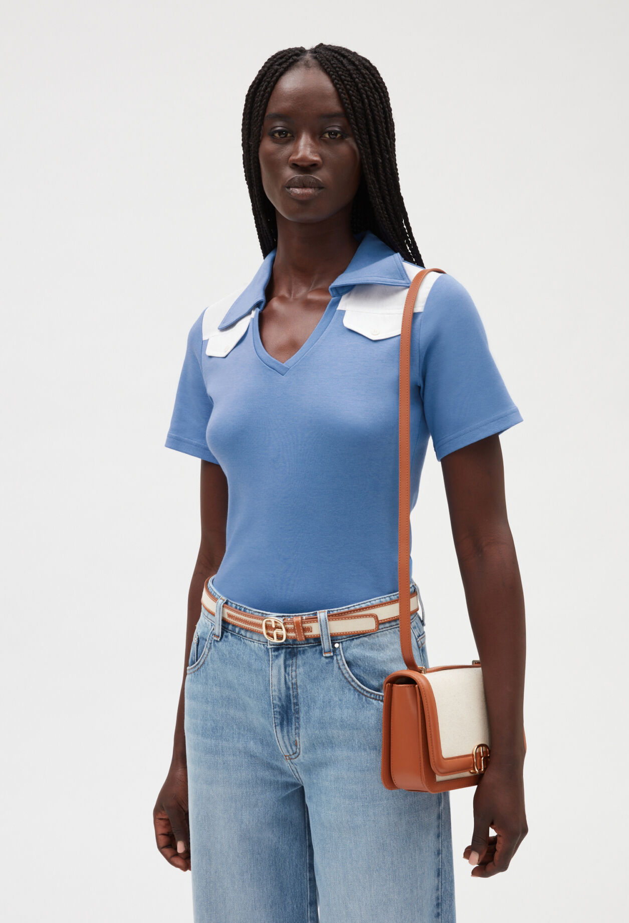 Short-sleeved polo T-shirt BLUE