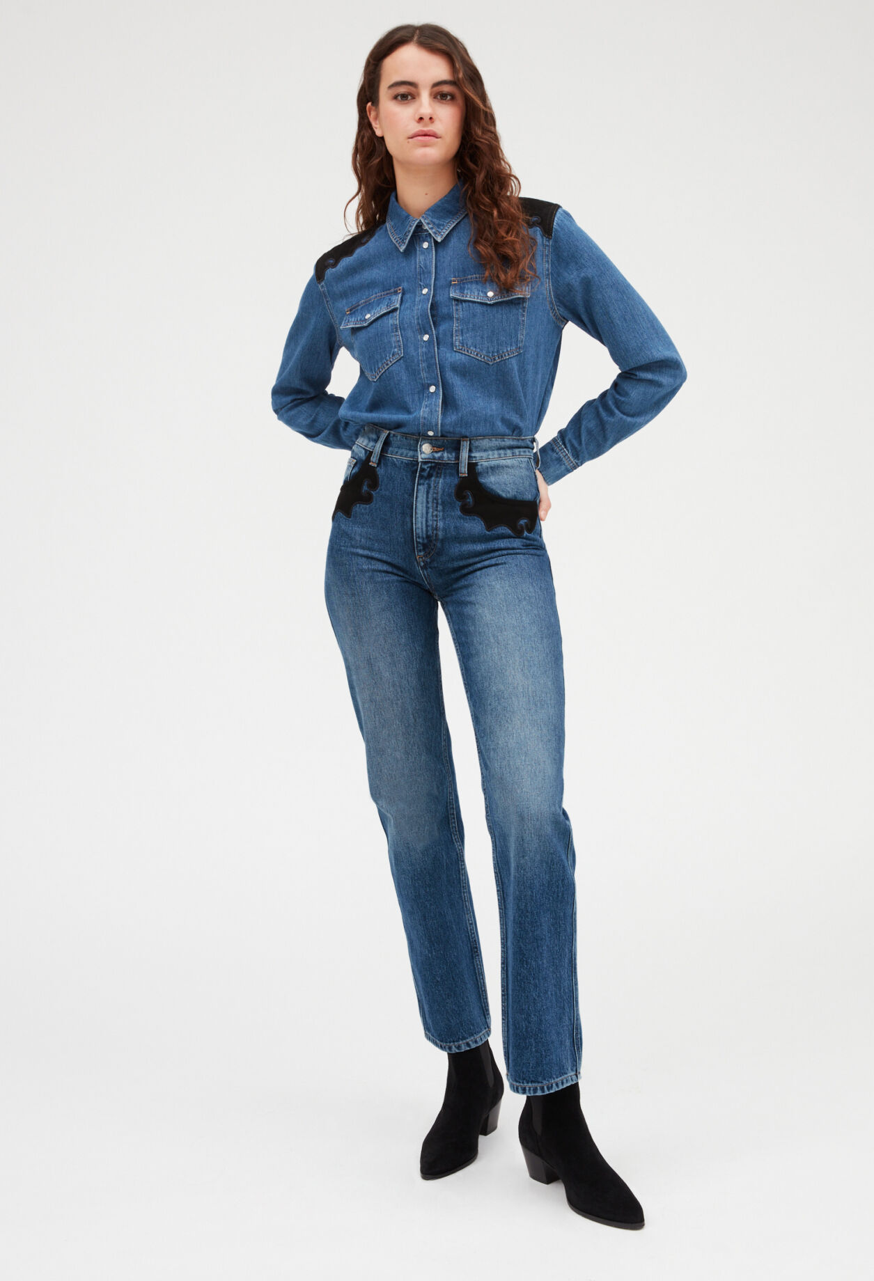Mid blue denim shirt DENIM MID BLUE