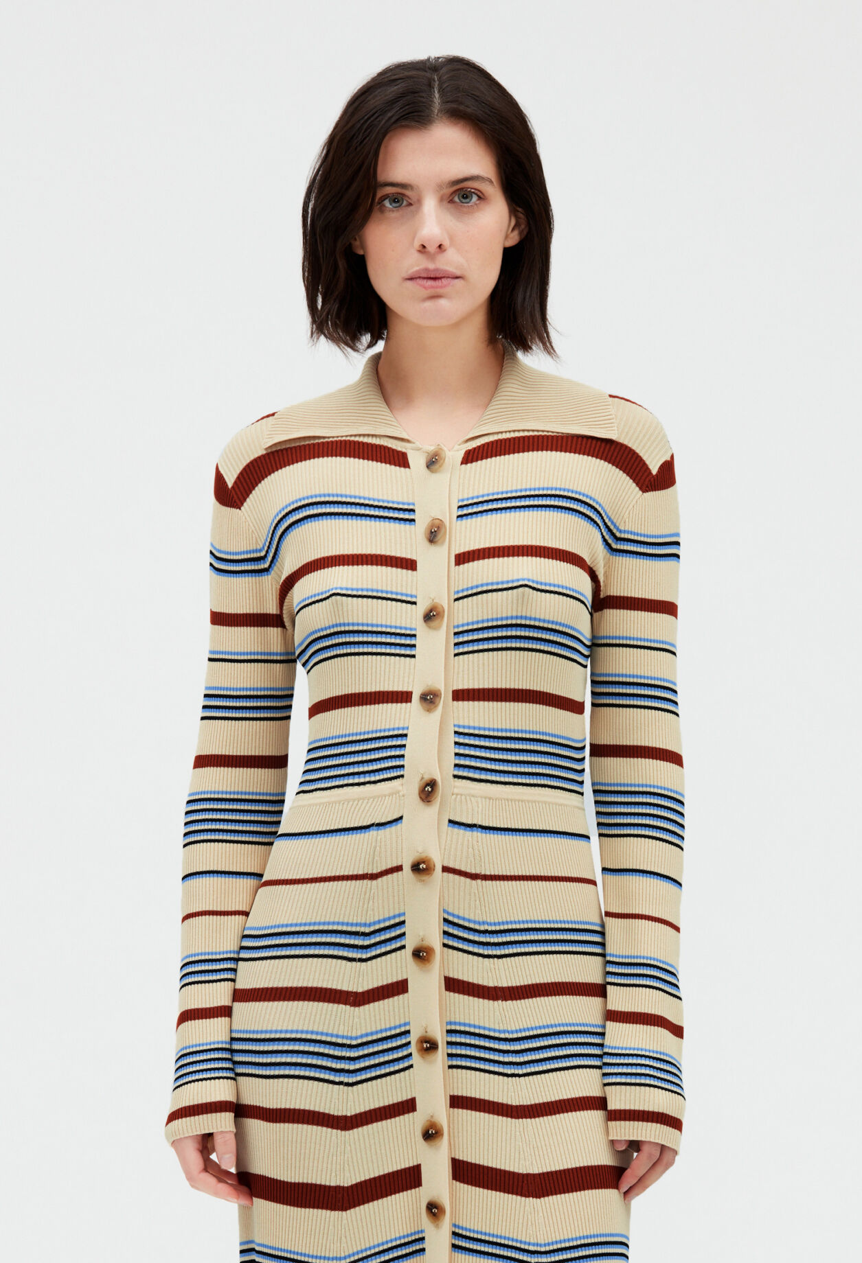 Button-up midi dress MULTICOLORED