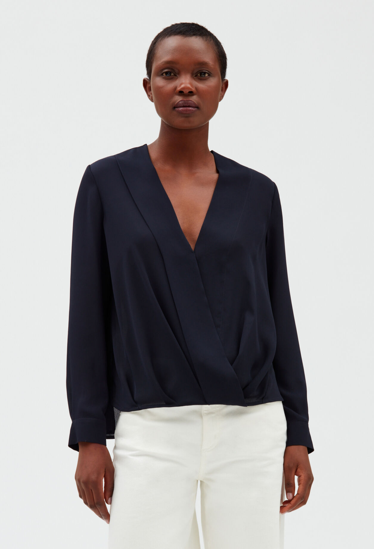 V-neck blouse NAVY