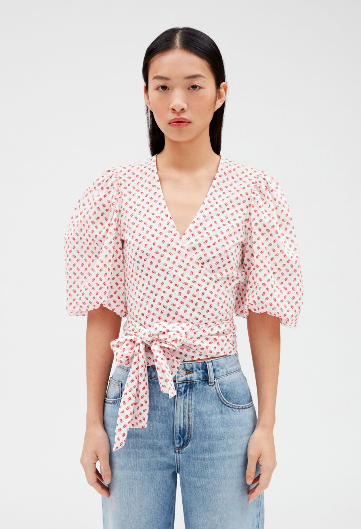 Wraparound blouse LIGHT PRINT