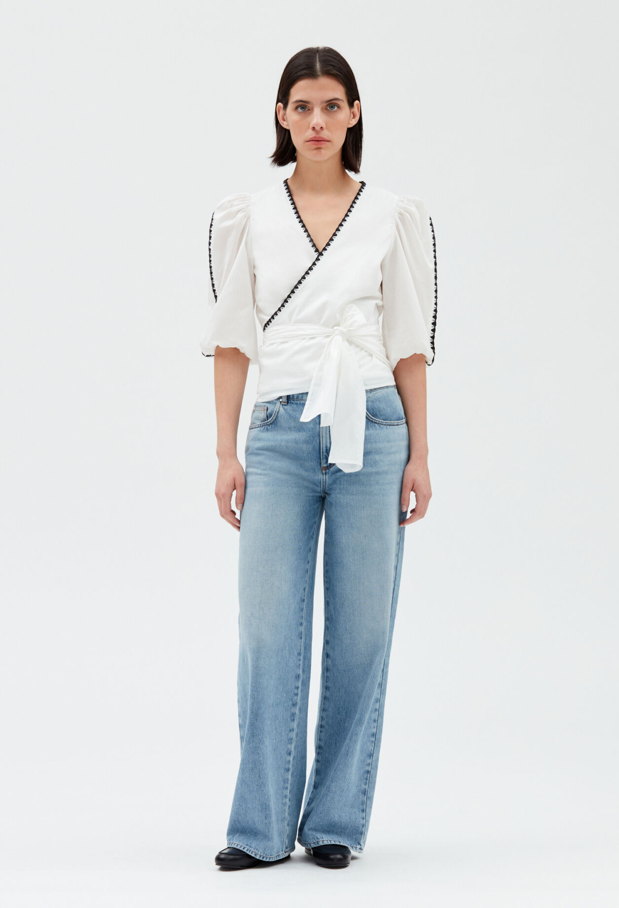 Ecru wraparound blouse ECRU