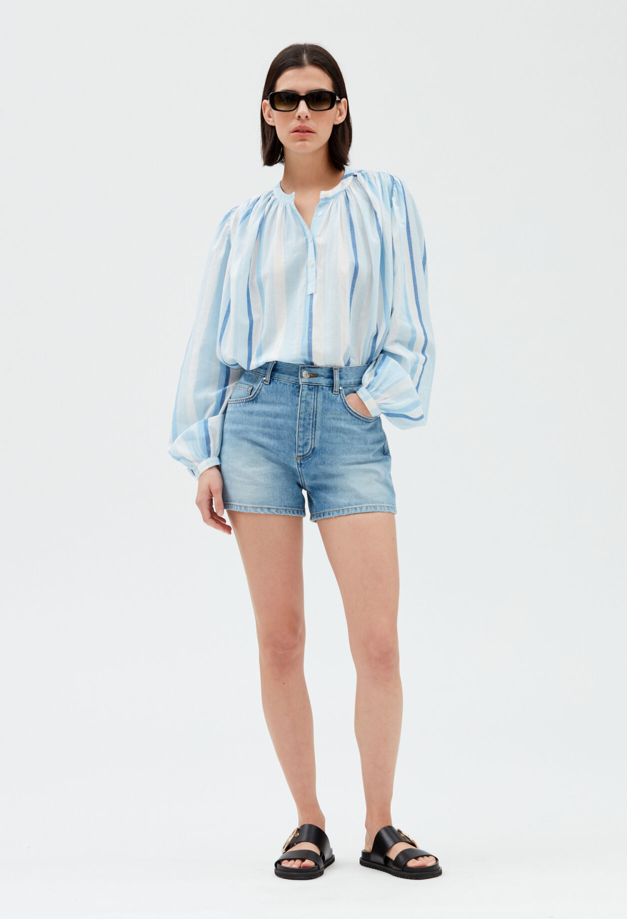 Blue striped blouse MULTICOLORED